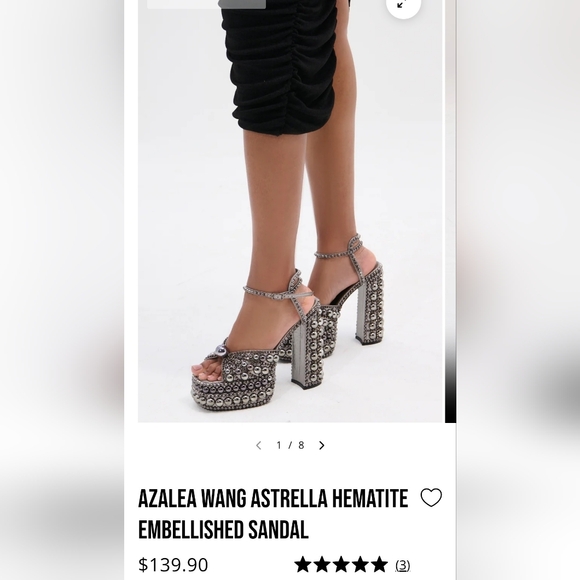 AZALEA WANG ASTRELLA HEMATITE EMBELLISHED SANDAL.  SIZE  10 - Picture 10 of 10